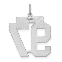 Sterling Silver Rhodium-plated Satin Number 97 Charm view 4