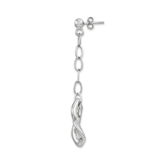 Sterling Silver Fancy Chain Dangle Post Earrings
