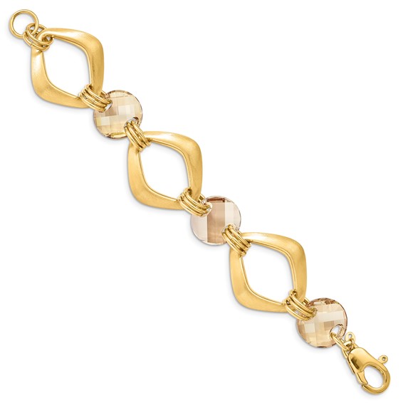 Sterling Silver Bronze-tone & Crystal Bracelet