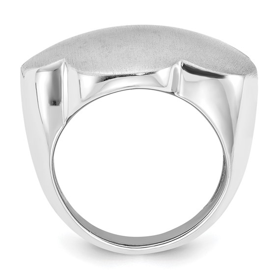 Sterling Silver Rhodium-plated Satin & Polished Flower Ring