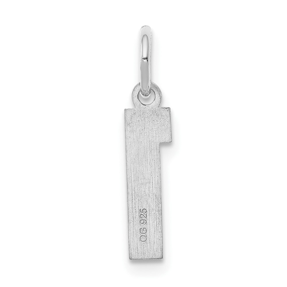 Sterling Silver/Rhodium-plated Satin Number 1 Charm (QPS01)