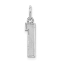 Sterling Silver Rhodium-plated Satin Number 1 Charm view 1
