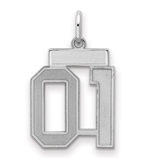 Sterling Silver Small Satin Number 1 W/Top