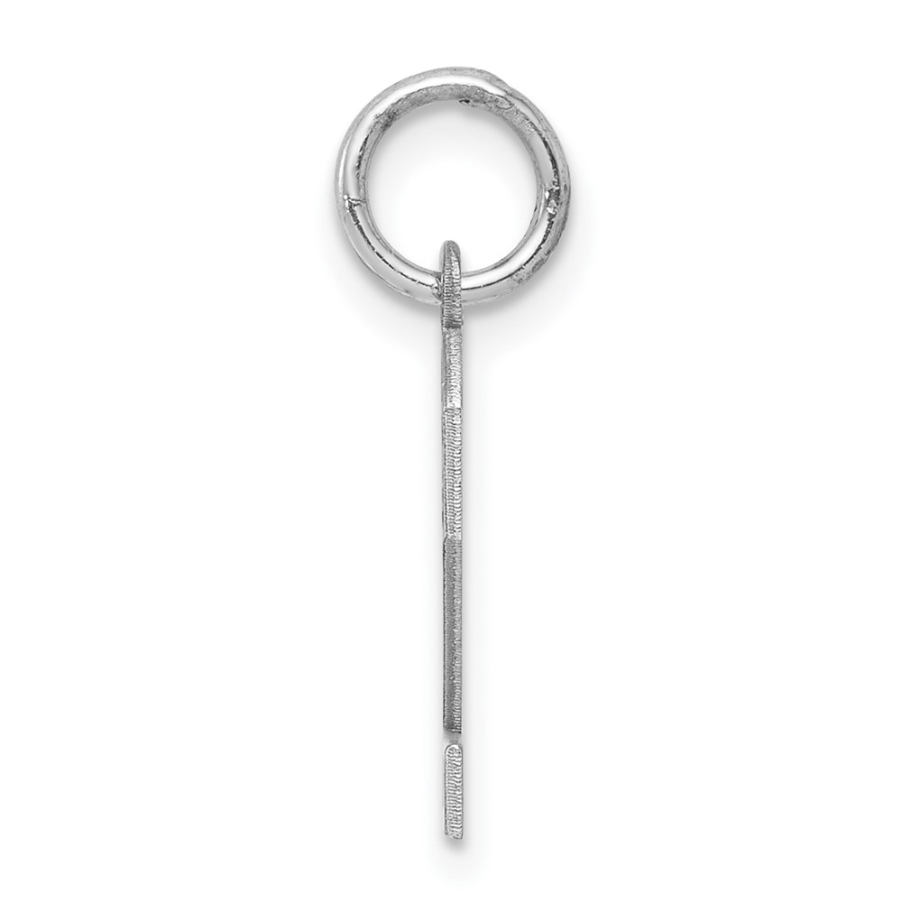Sterling Silver/Rhodium-plated Satin Number 2 Charm (QPS02)