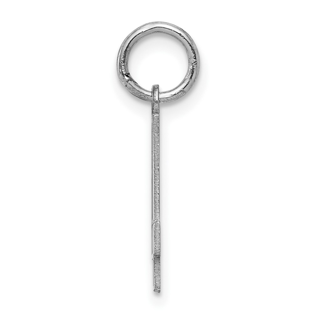 Sterling Silver/Rhodium-plated Satin Number 4 Charm (QPS04)