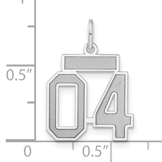 Sterling Silver Small Satin Number 04 w/ Top