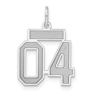 Sterling Silver Small Satin Number 04 w/ Top