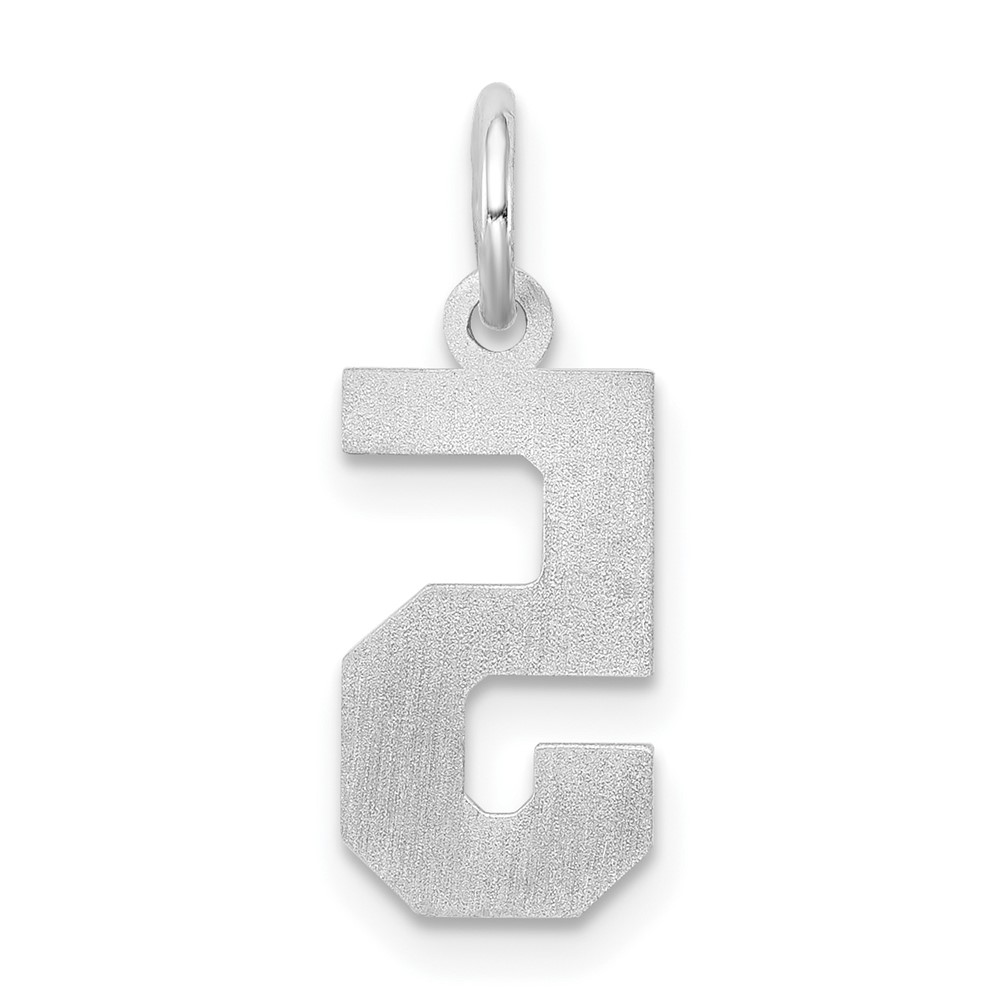 Sterling Silver/Rhodium-plated Satin Number 5 Charm (QPS05)