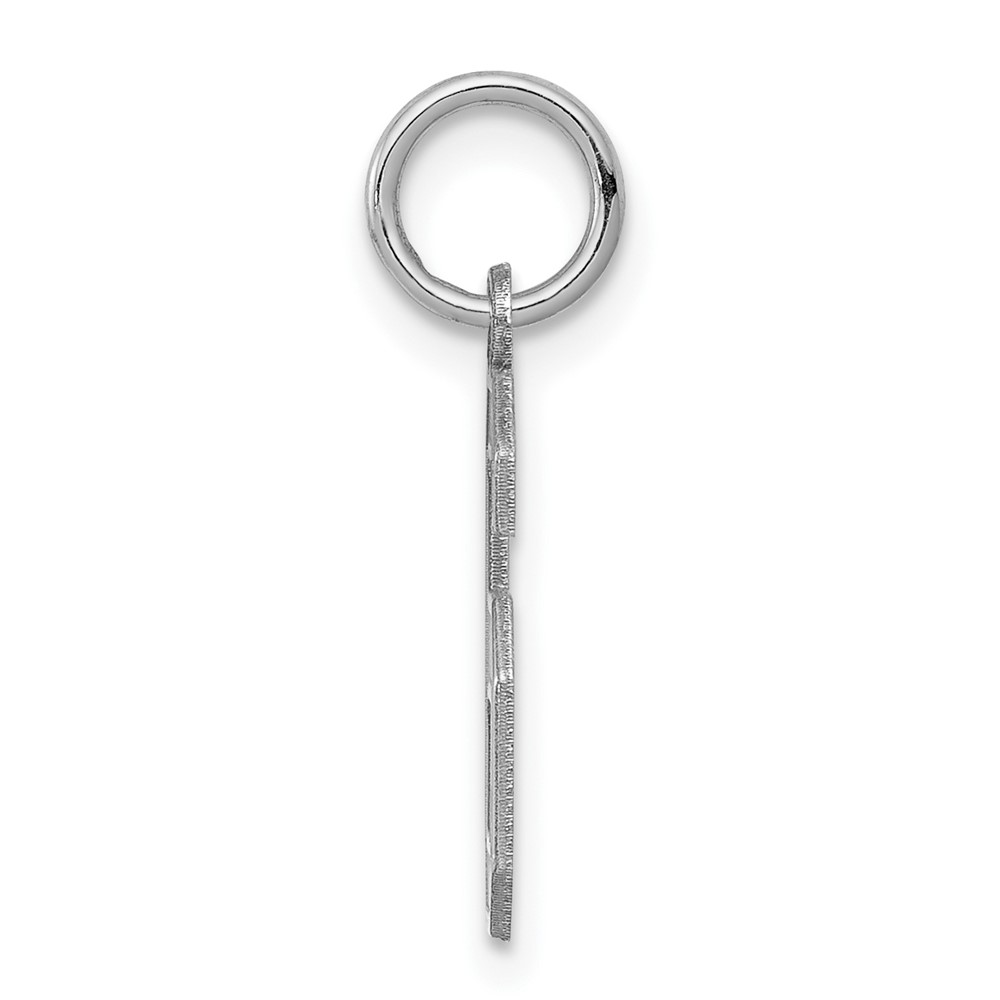 Sterling Silver/Rhodium-plated Satin Number 6 Charm (QPS06)
