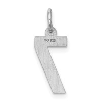 Sterling Silver Rhodium-plated Satin Number 7 Charm view 4