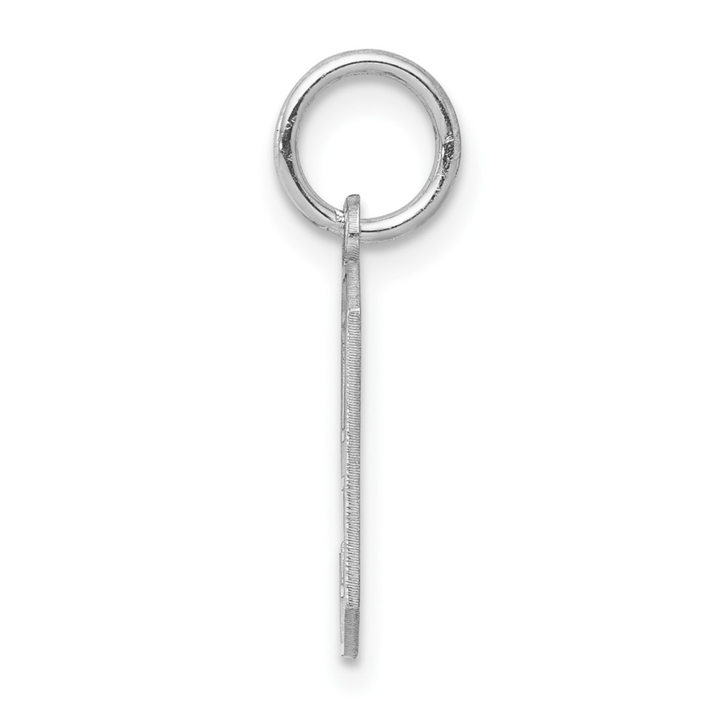 Sterling Silver/Rhodium-plated Satin Number 9 Charm (QPS09)