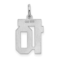 Sterling Silver Rhodium-plated Satin Number 10 Charm view 4