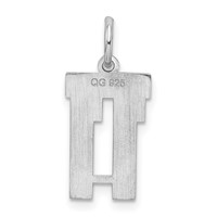 Sterling Silver Rhodium-plated Satin Number 11 Charm view 4
