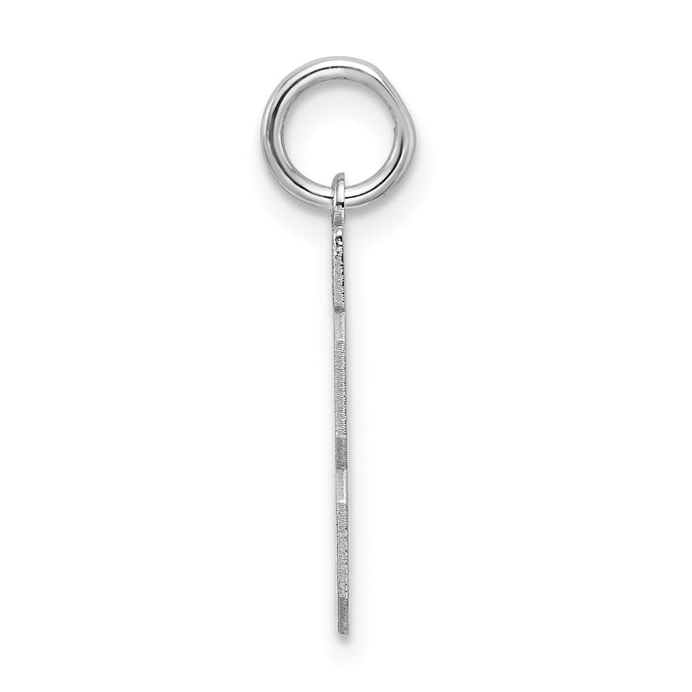 Sterling Silver/Rhodium-plated Satin Number 13 Charm (QPS13)