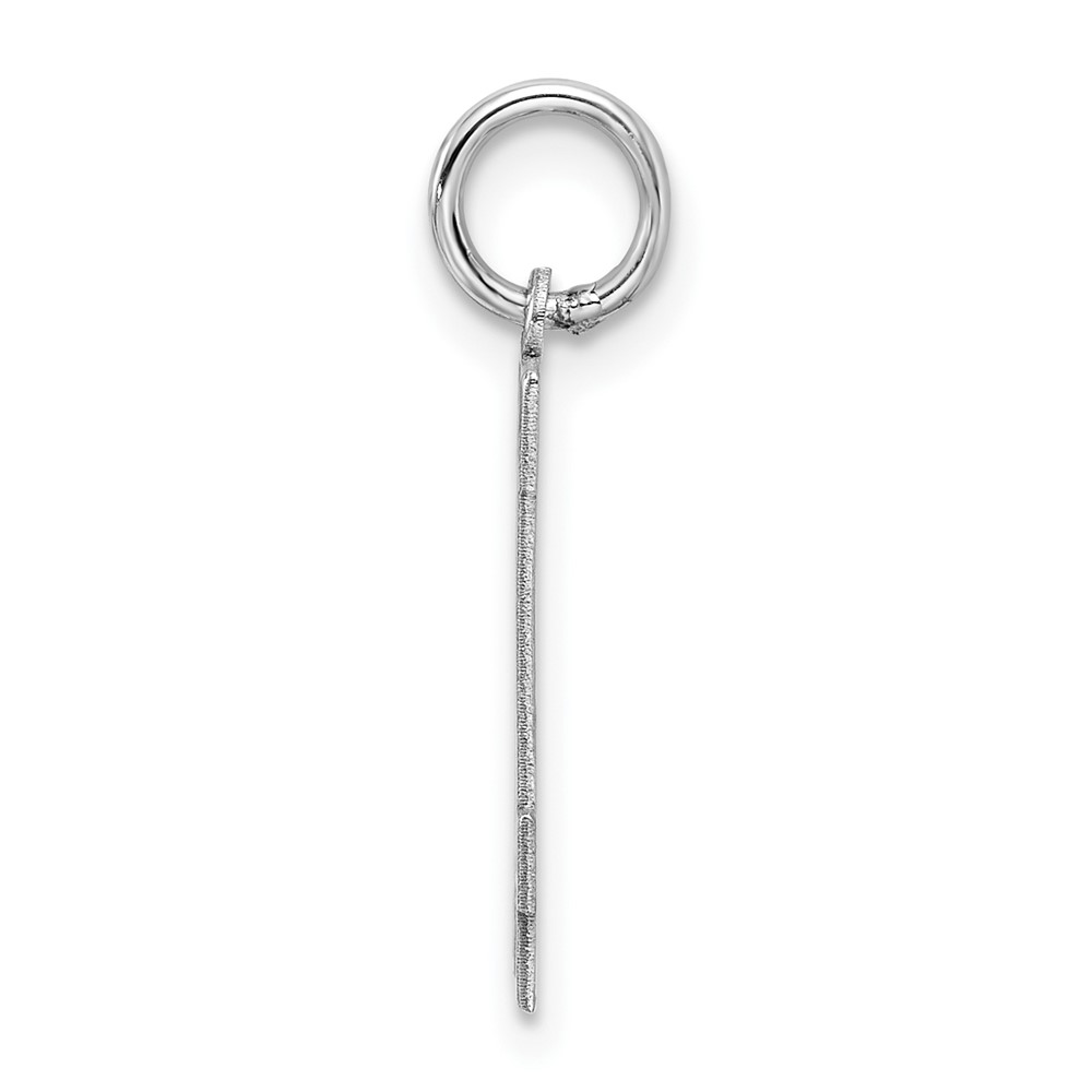 Sterling Silver/Rhodium-plated Satin Number 14 Charm (QPS14)