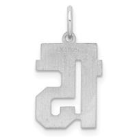 Sterling Silver Rhodium-plated Satin Number 15 Charm view 4