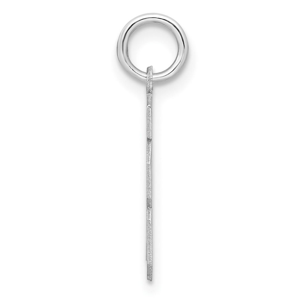 Sterling Silver/Rhodium-plated Satin Number 18 Charm (QPS18)