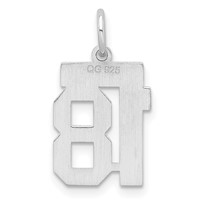 Sterling Silver Rhodium-plated Satin Number 18 Charm view 4