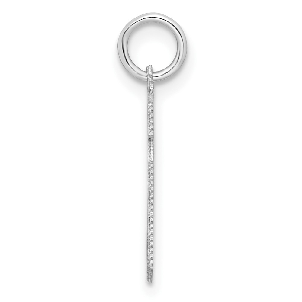 Sterling Silver/Rhodium-plated Satin Number 19 Charm (QPS19)