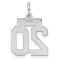 Sterling Silver Rhodium-plated Satin Number 20 Charm view 4