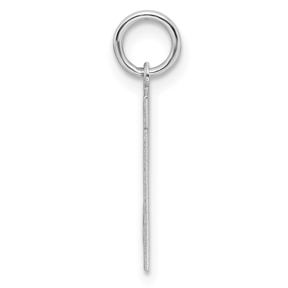 Sterling Silver/Rhodium-plated Satin Number 21 Charm (QPS21)