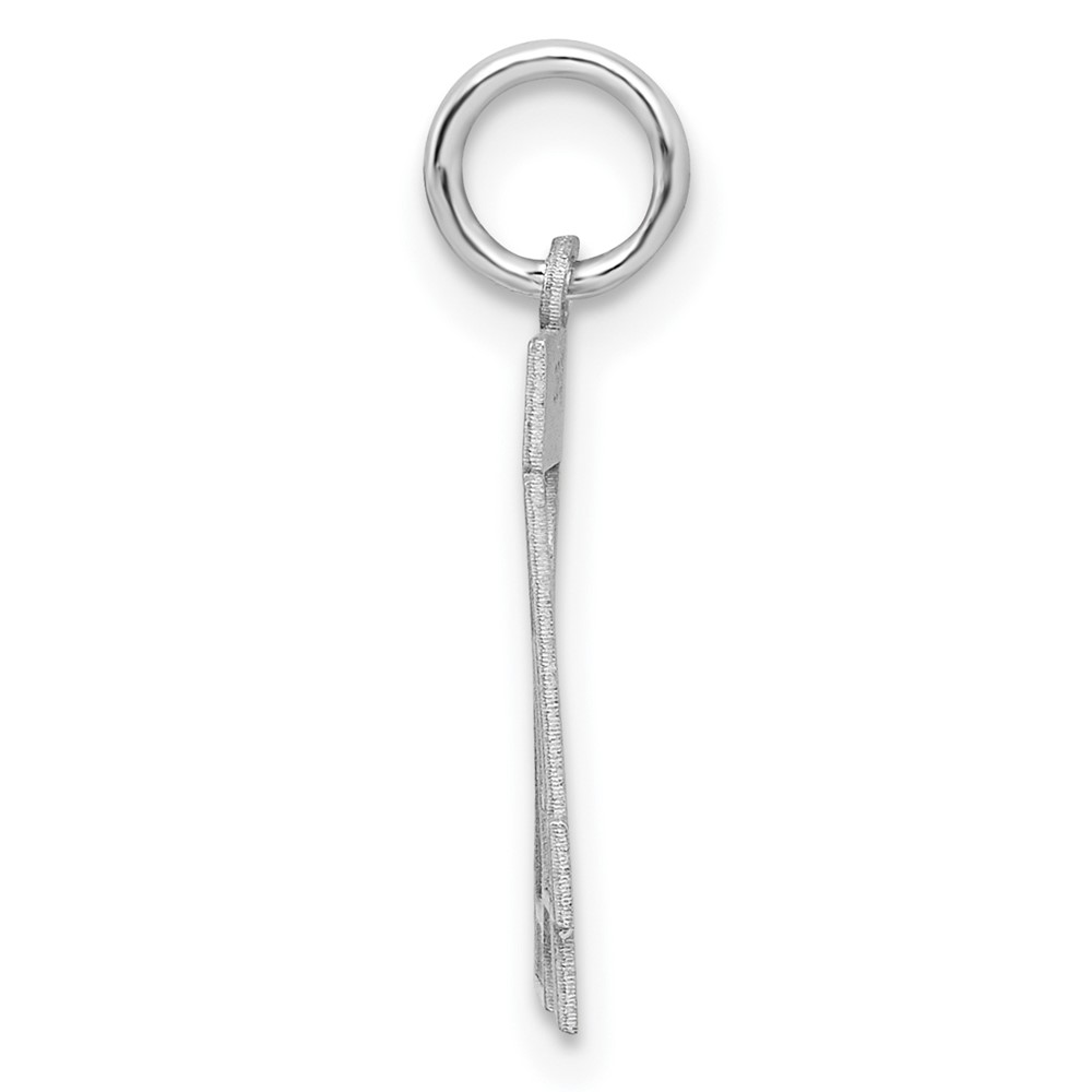 Sterling Silver/Rhodium-plated Satin Number 24 Charm (QPS24)