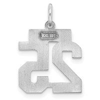 Sterling Silver Rhodium-plated Satin Number 25 Charm view 4