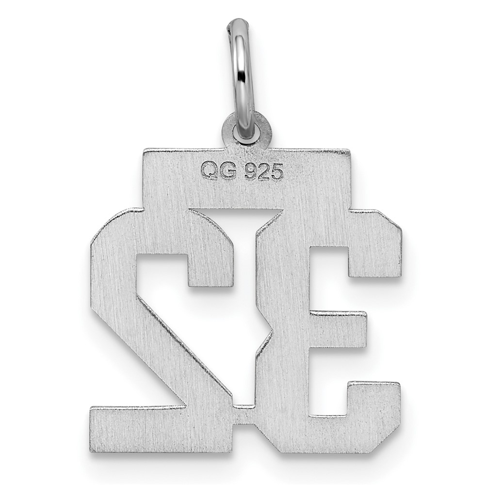 Sterling Silver/Rhodium-plated Satin Number 32 Charm (QPS32)