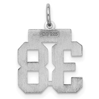 Sterling Silver Rhodium-plated Satin Number 38 Charm view 4