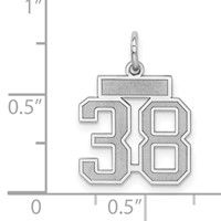 Sterling Silver Rhodium-plated Satin Number 38 Charm view 3