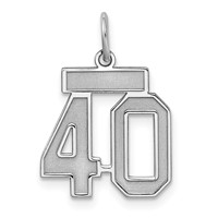 Sterling Silver Rhodium-plated Satin Number 40 Charm view 1