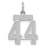 Sterling Silver Rhodium-plated Satin Number 44 Charm view 1
