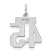 Sterling Silver Rhodium-plated Satin Number 45 Charm view 4