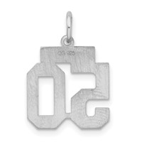 Sterling Silver Rhodium-plated Satin Number 50 Charm view 4