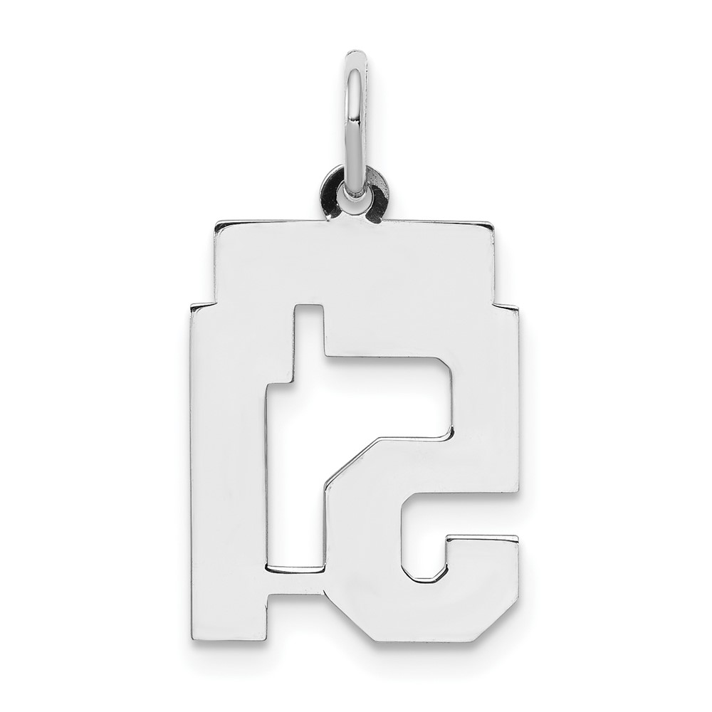 Sterling Silver/Rhodium-plated Satin Number 51 Charm (QPS51)