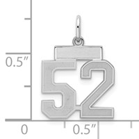 Sterling Silver Rhodium-plated Satin Number 52 Charm view 2
