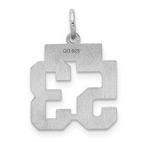 Sterling Silver Rhodium-plated Satin Number 53 Charm view 4