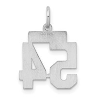 Sterling Silver Rhodium-plated Satin Number 54 Charm view 4