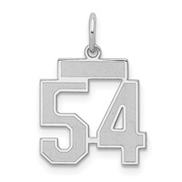Sterling Silver Rhodium-plated Satin Number 54 Charm view 1