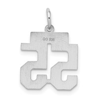 Sterling Silver Rhodium-plated Satin Number 55 Charm view 4