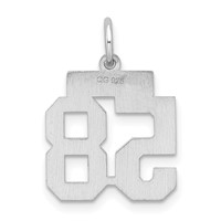 Sterling Silver Rhodium-plated Satin Number 58 Charm view 4