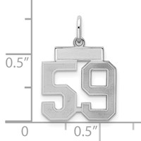 Sterling Silver Rhodium-plated Satin Number 59 Charm view 2