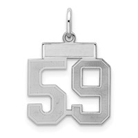 Sterling Silver Rhodium-plated Satin Number 59 Charm view 1