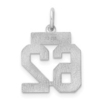 Sterling Silver Rhodium-plated Satin Number 62 Charm view 4