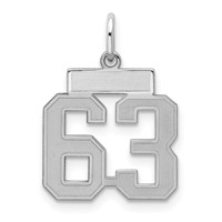 Sterling Silver Rhodium-plated Satin Number 63 Charm view 1