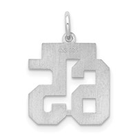 Sterling Silver Rhodium-plated Satin Number 65 Charm view 4