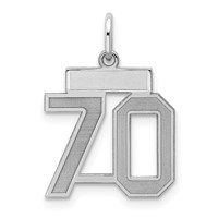 Sterling Silver Rhodium-plated Satin Number 70 Charm view 1