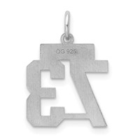 Sterling Silver Rhodium-plated Satin Number 73 Charm view 4