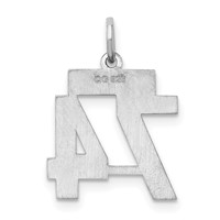 Sterling Silver Rhodium-plated Satin Number 74 Charm view 4