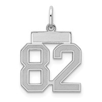 Sterling Silver Rhodium-plated Satin Number 82 Charm view 1